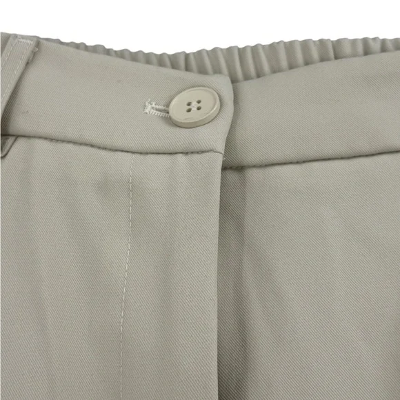 FUNYYZO Wide Leg Work Trousers High Elastic Back Waist Beige Straight Leg Pants - Picture 6 of 8